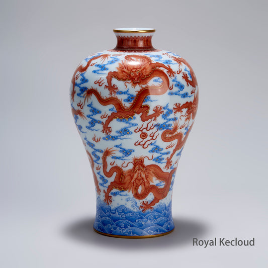 imperial porcelain vase. blue and white porcelain vase,  Iron-Red & Blue