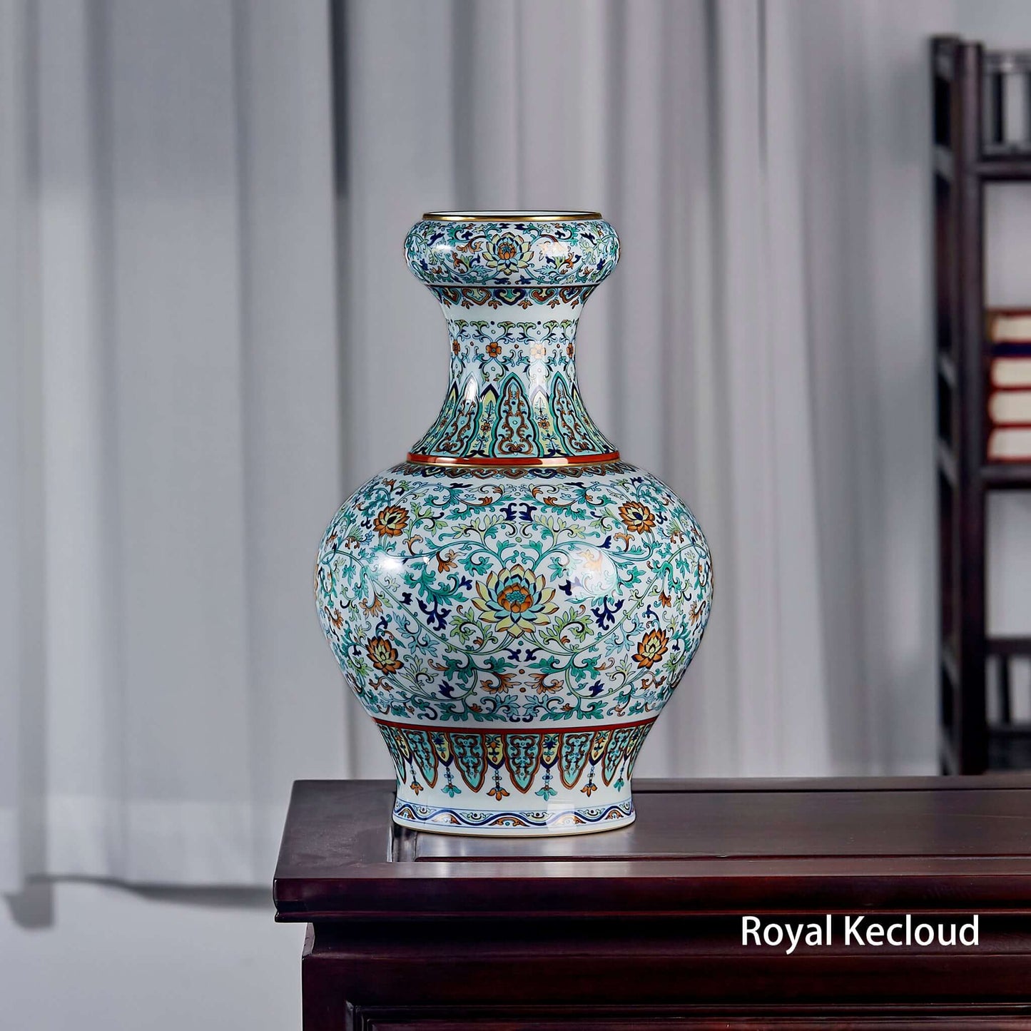 Doucai Porcelain Vase elegantly shaped with vibrant colors and intricate patterns, showcasing exquisite craftsmanship.