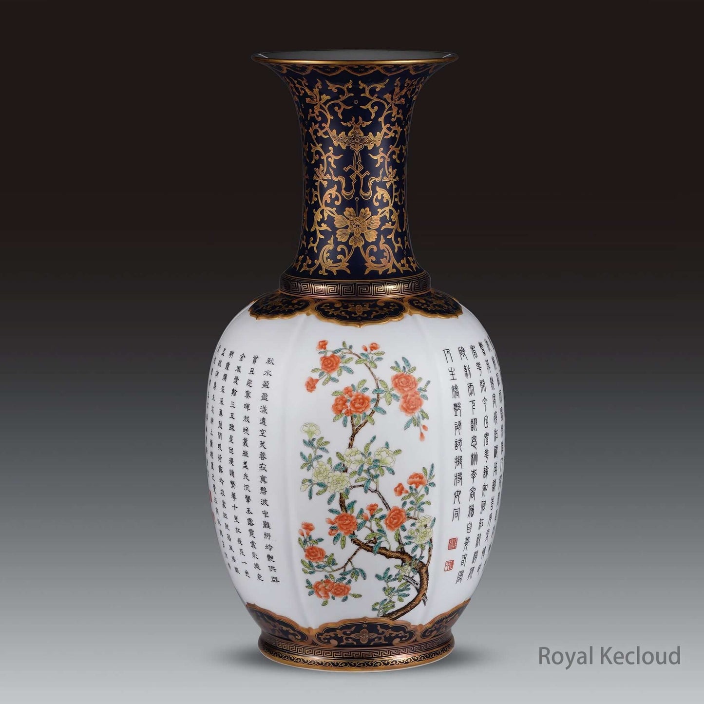 Famille Rose Porcelain Vase with floral motifs and gilt decorations, showcasing Qing Dynasty craftsmanship and elegance.