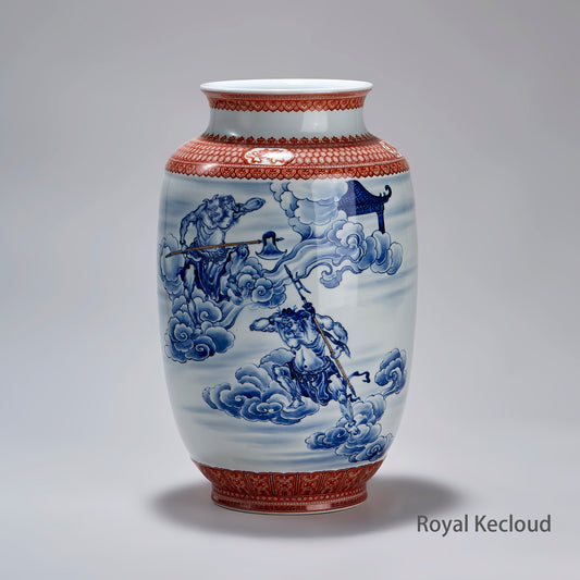 Hand-crafted Blue and White Porcelain Vase