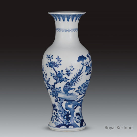 Imperial Ceramic Vase | Qing Dynasty Kangxi | Blue and White ‘Flower and Bird’ Vase