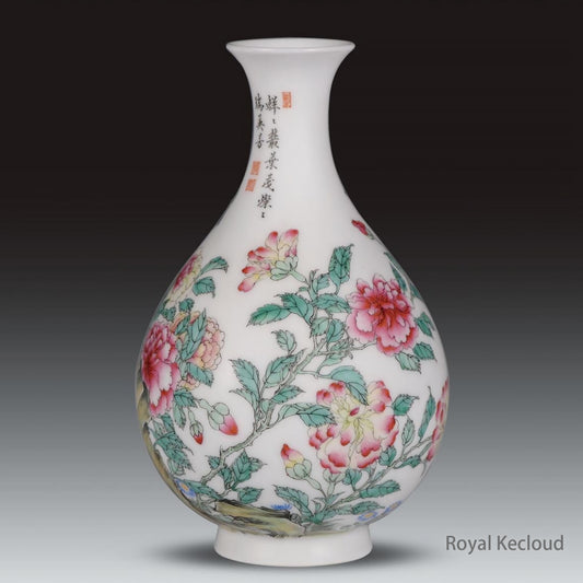 Imperial Porcelain Vase | Qing Dynasty Qianlong Emperor | Famille Rose ‘Peony’ Yuhuchunping