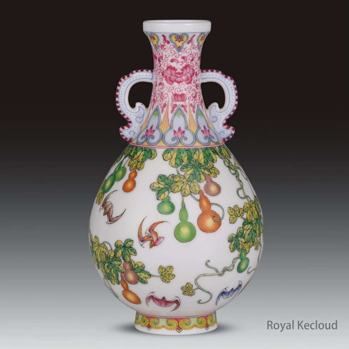 Enamel Porcelain Vase showcasing intricate designs inspired by Qing Dynasty Qianlong aesthetics and royal craftsmanship.