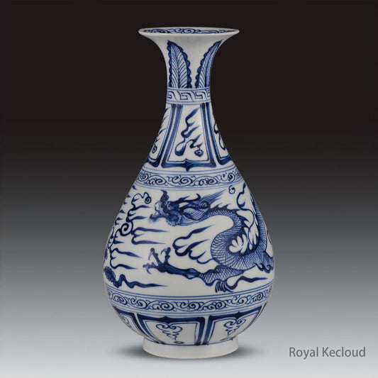 Imperial Porcelain Vase | Yuan Dynasty | Blue and White Porcelain ‘Dragon’ Vase, Yuhuchunping