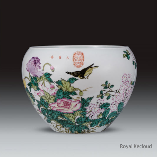 Royal Porcelain Jardinière | Qing Dynasty Guangxu | ‘Hydrangeas and Peonies’