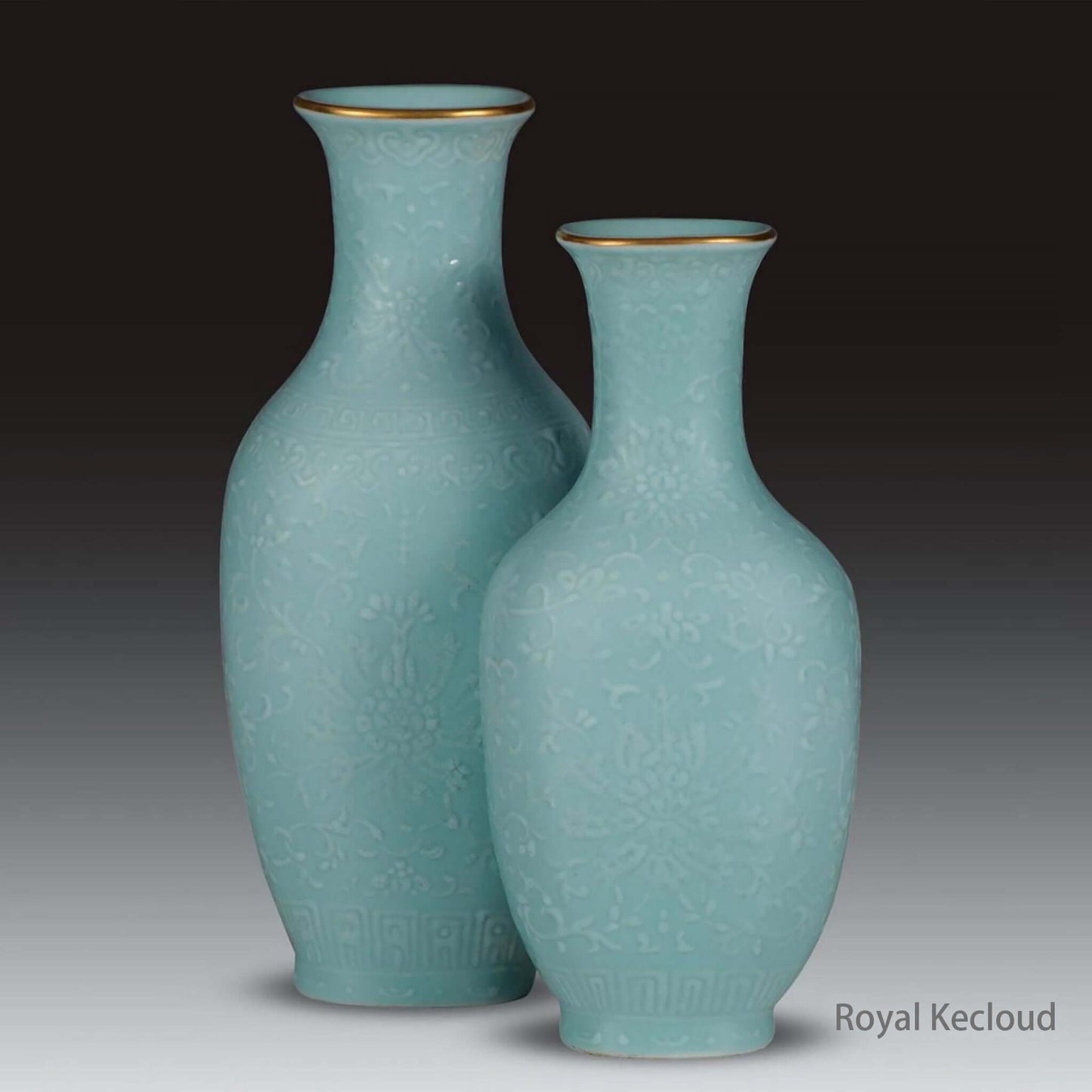 Imperial Porcelain Vase in turquoise glaze, showcasing exquisite Qing craftsmanship and elegant design.