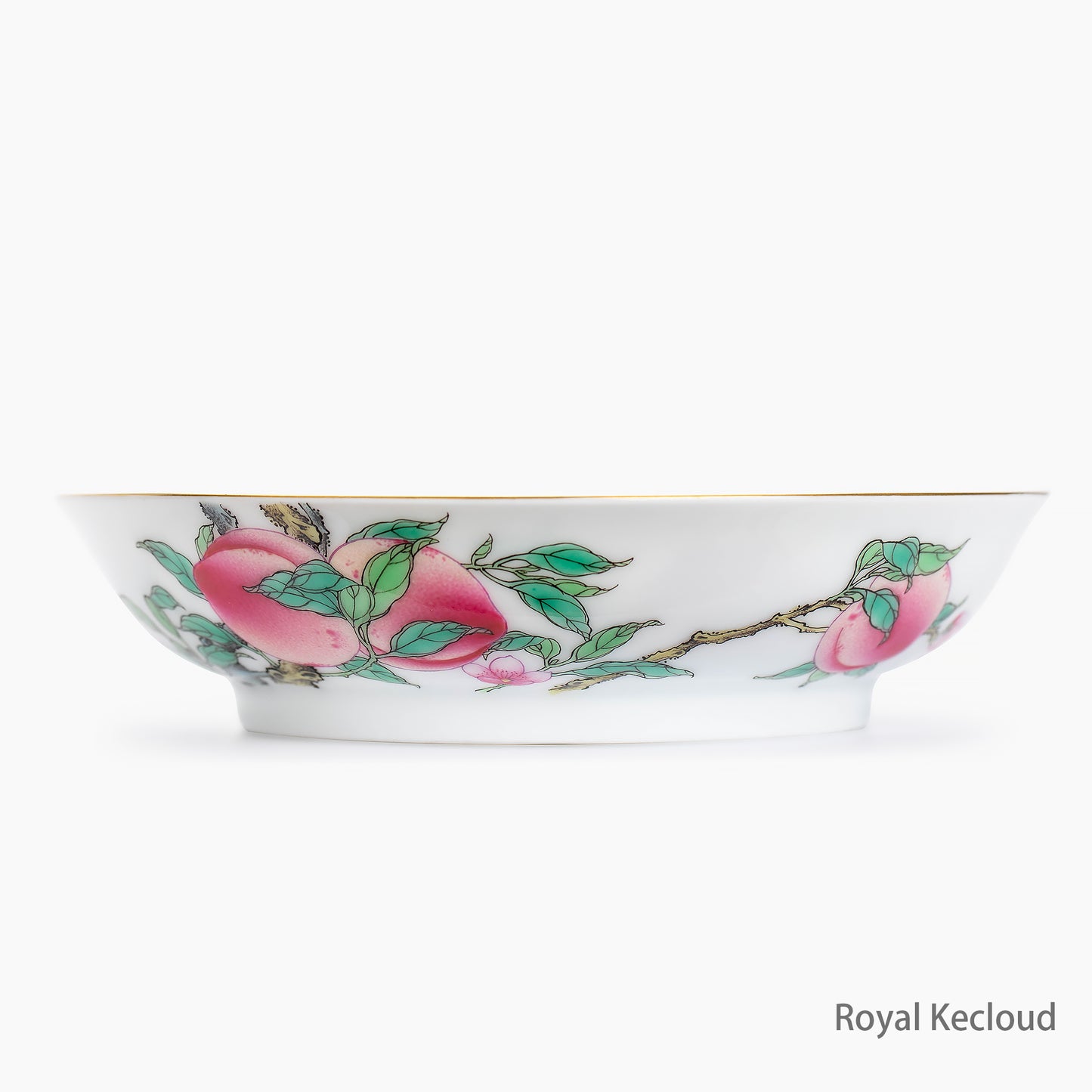 Royal Style Porcelain Dish | Eight Peaches & Bats Pattern