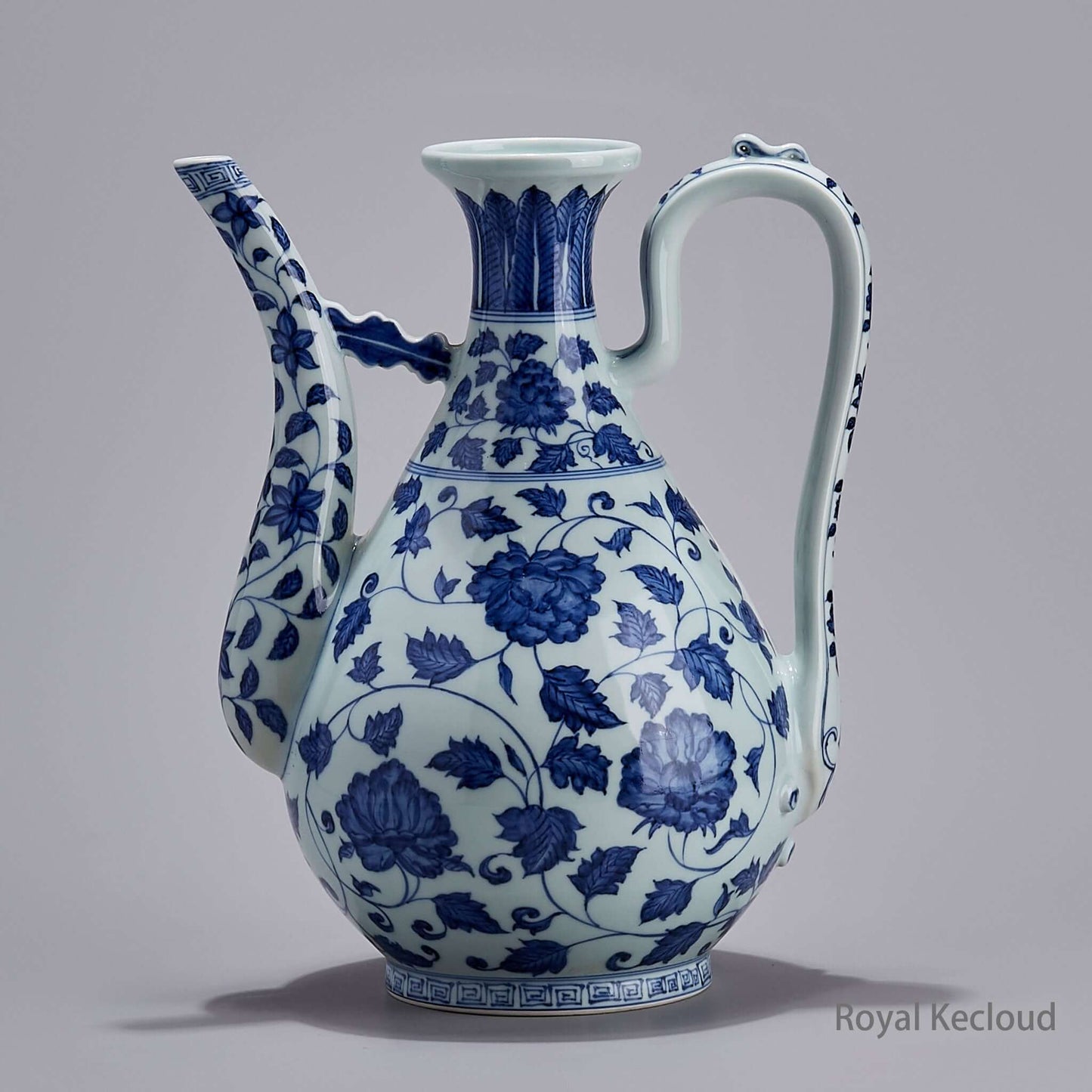 Imperial Blue and White Porcelain Ewer | Ming Dynasty Yongle | ‘Peony Scroll’ Porcelain Ewer