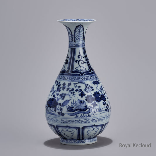Imperial Blue and White  Porcelain Vase | Yuan Dynasty (1279–1368) |  ‘Mandarin Duck’ Porcelain Vase - Yuhuchunping