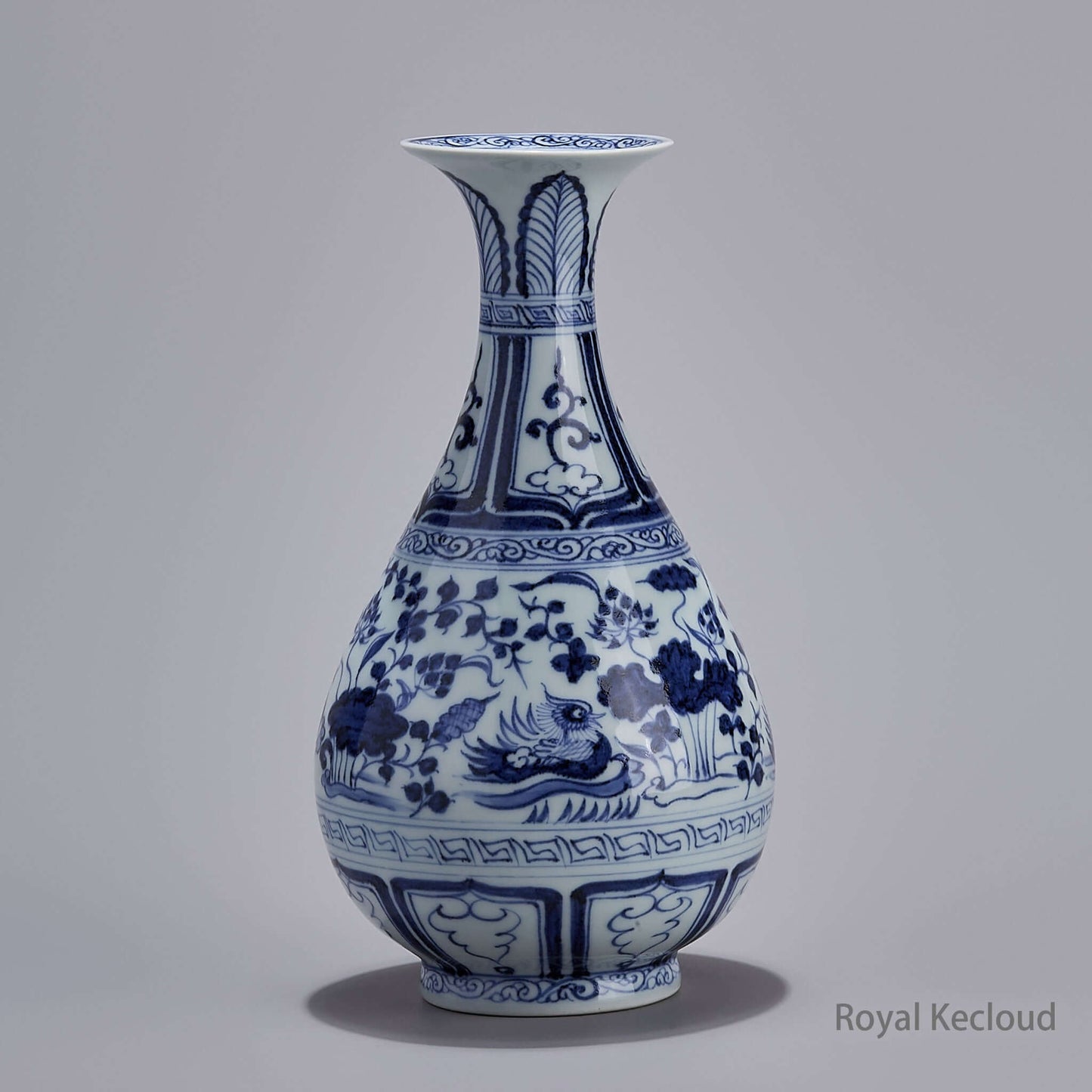 Imperial Blue and White Porcelain Vase | Yuan Dynasty (1279–1368) | ‘Mandarin Duck’ Porcelain Vase - Yuhuchunping
