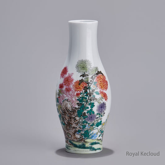 Imperial Porcelain Vase | Qing Dynasty Qianlong | Enamel ‘Chrysanthemums’ Vase