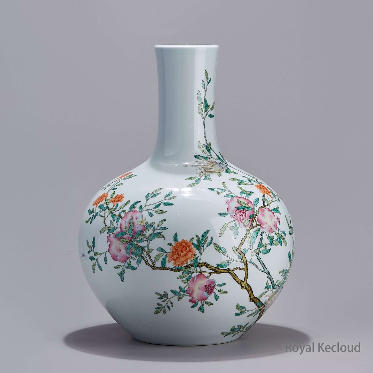 Imperial Porcelain Vase | Qing Dynasty Qianlong | Famille Rose ‘SanDuo’ Vase |Tianqiuping