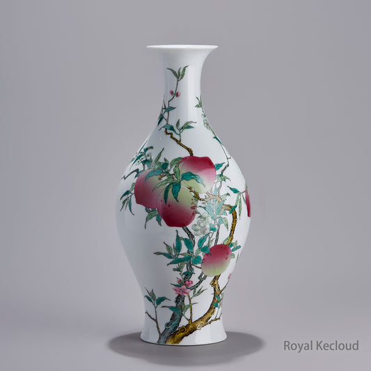 Imperial Porcelain Vase | Qing Dynasty Yongzheng | Famille-Rose Vase with Eight Peaches