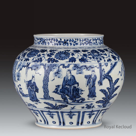 A Blue and White ‘Romance of the Three Kingdoms' Jar, Yuan Dynasty