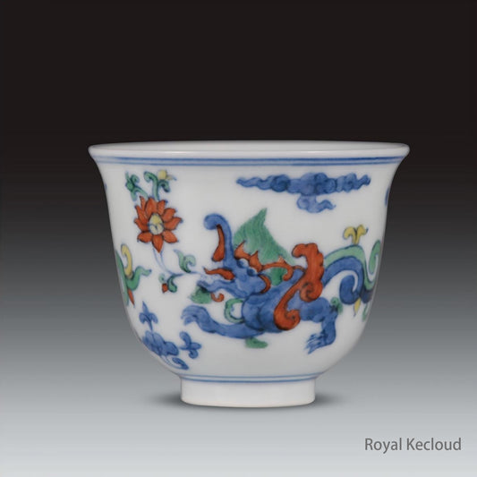 Chinese Ancient Royal Ming ChengHua Doucai ‘Dragon' Cup