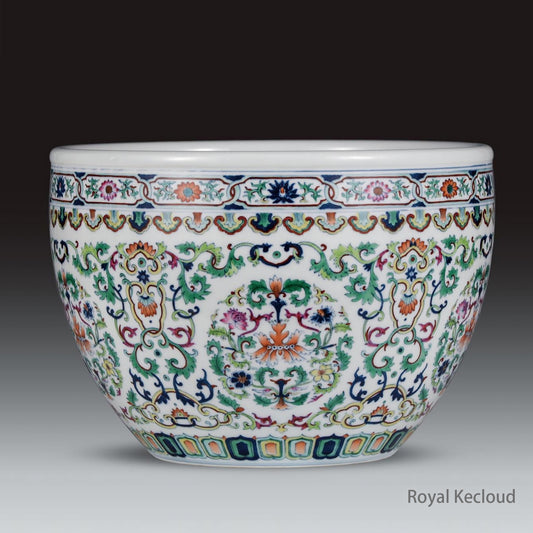 Chinese Ancient Royal Qing Dynasty DouCai Jardiniere