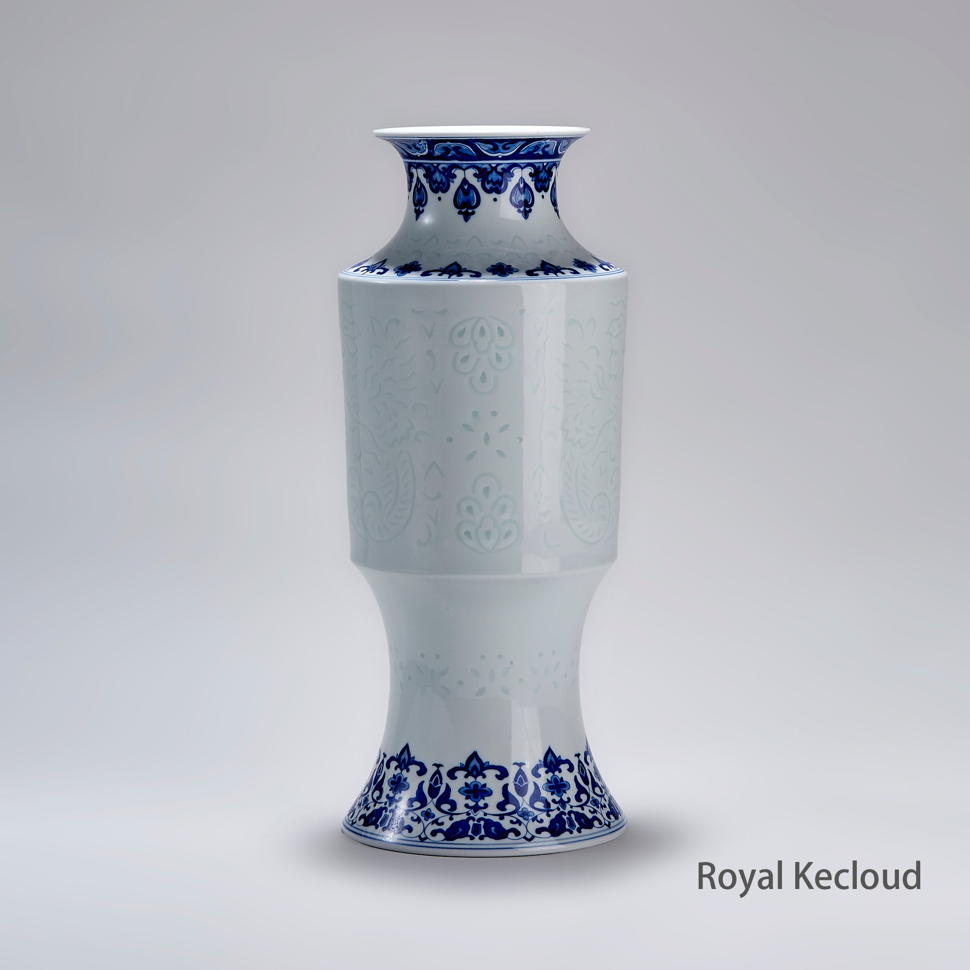Fine Blue and White 'Phoenix Tail' Vase, Contemporary Art