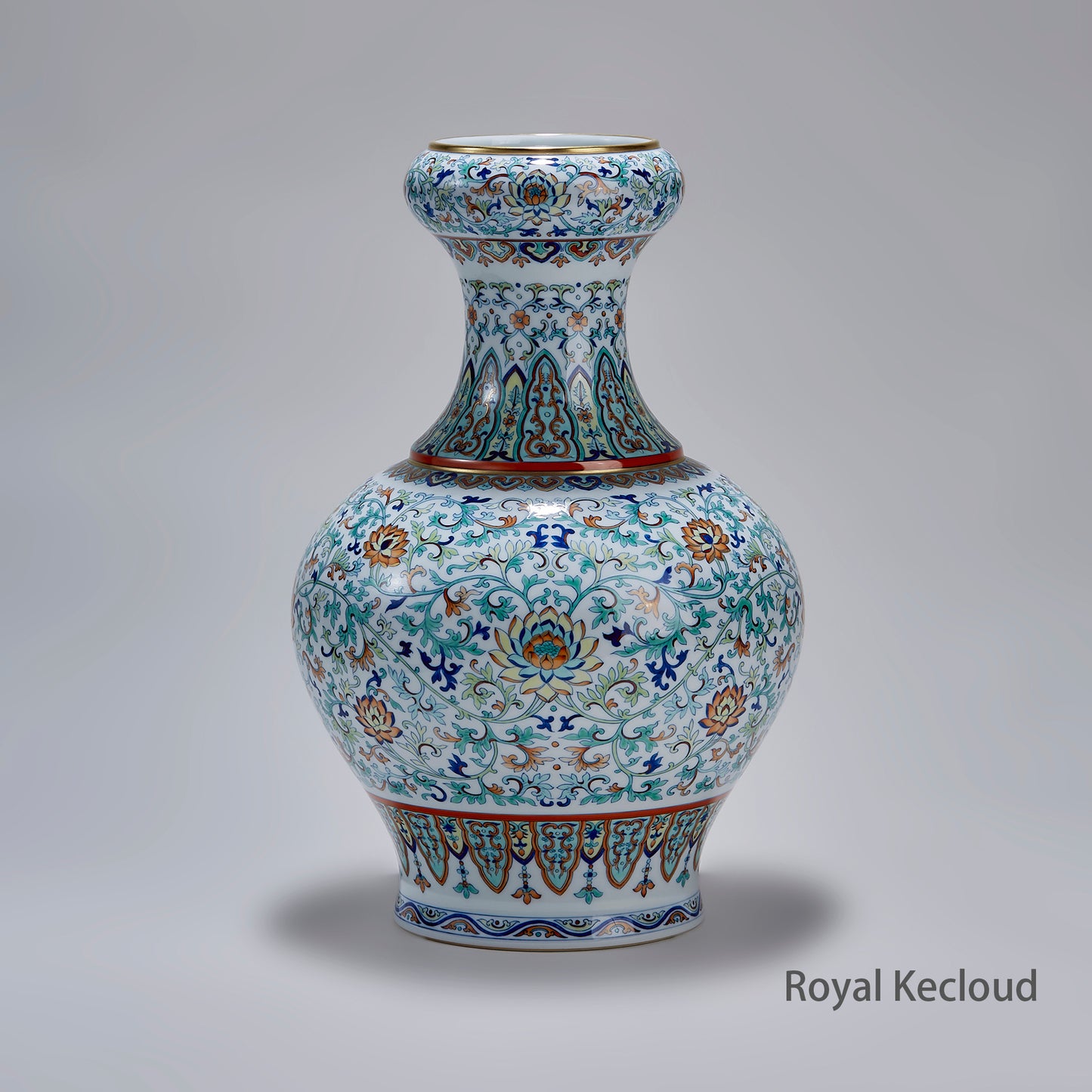 Chinese Doucai 'Garlic Mouth' Porcelain Vase, Contemporary Art
