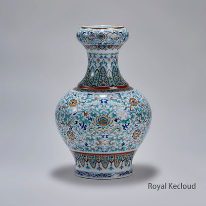 Chinese Doucai 'Garlic Mouth' Porcelain Vase, Contemporary Art