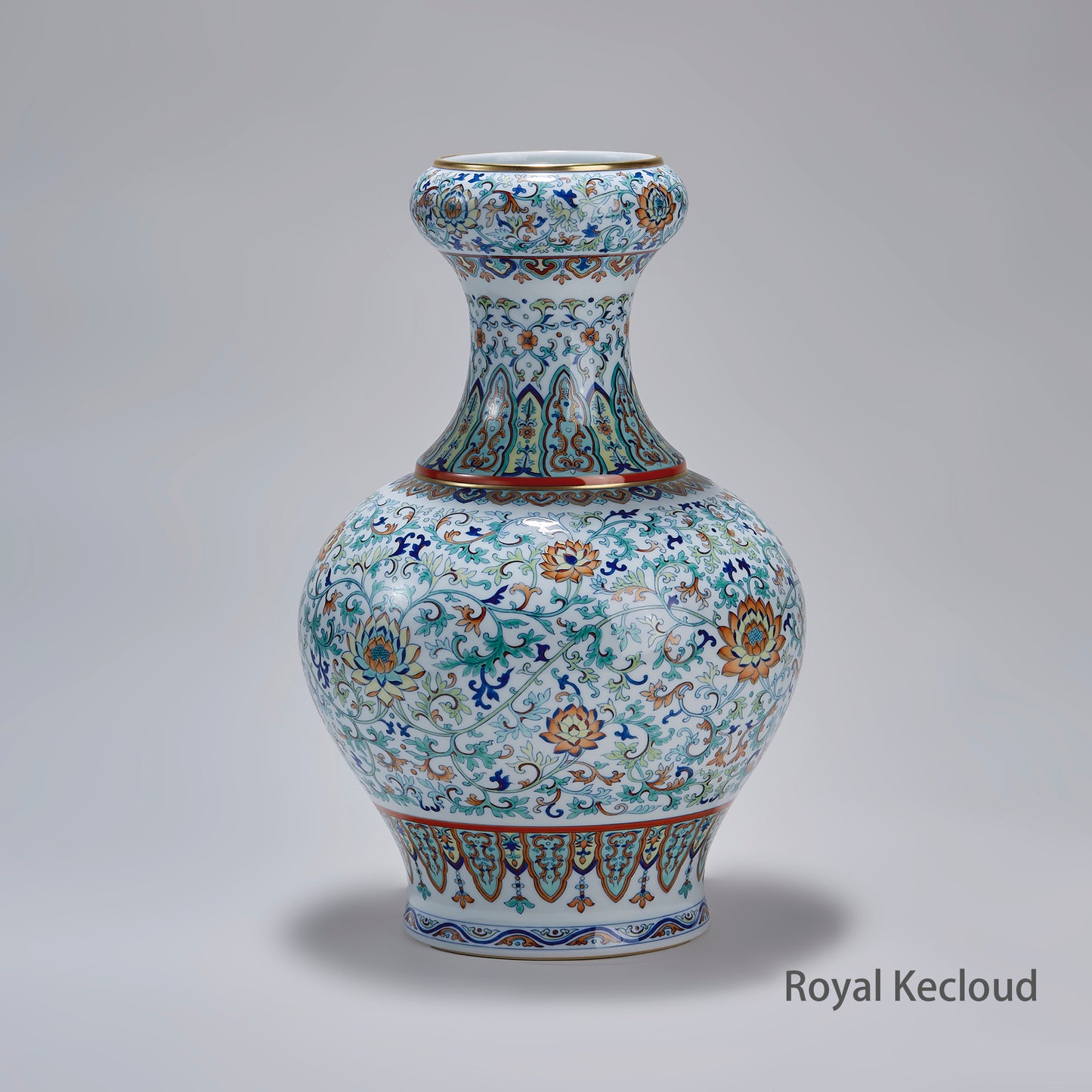 Chinese Doucai 'Garlic Mouth' Porcelain Vase, Contemporary Art