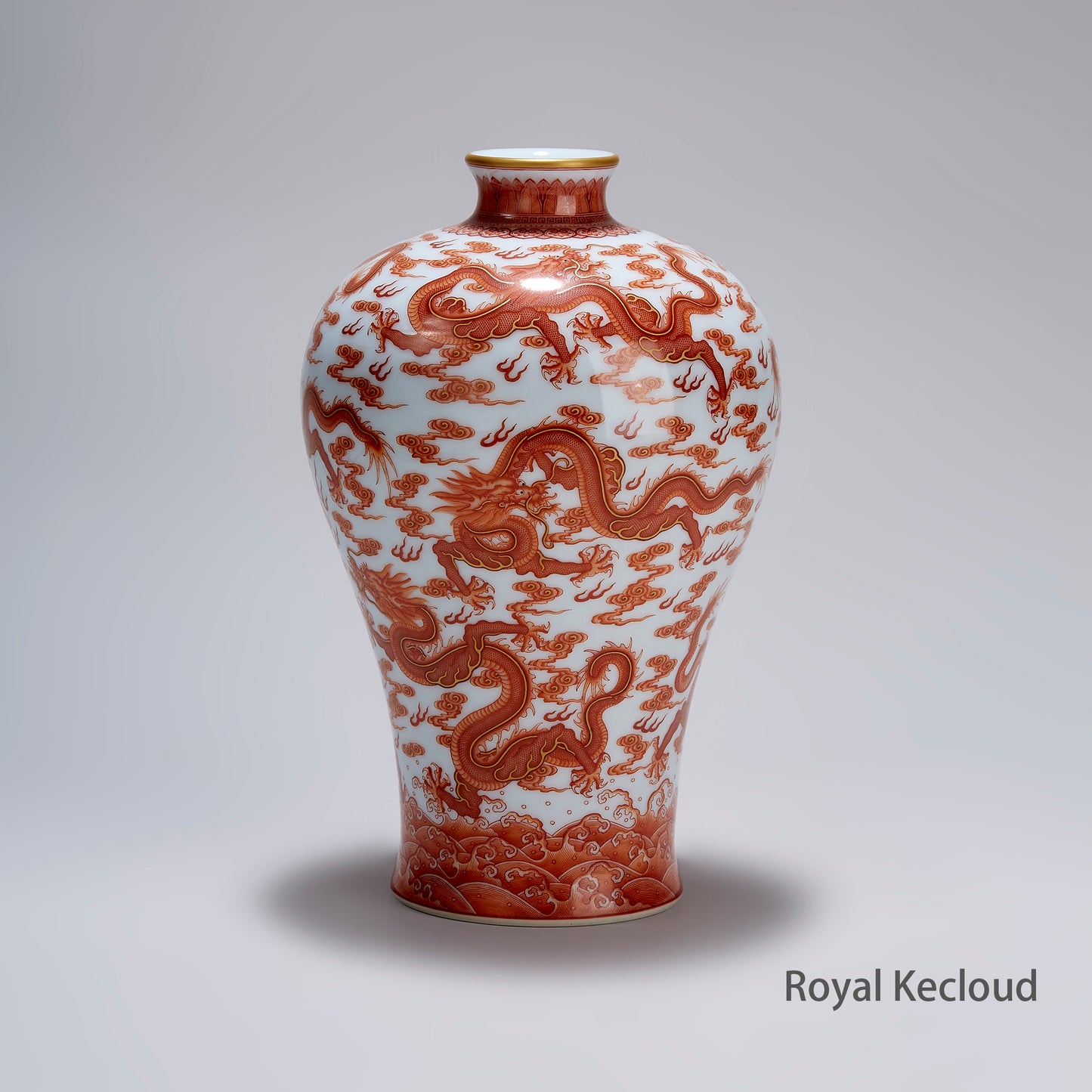 Extremely Rare Iron-red 'Dragon' Vase, Meiping