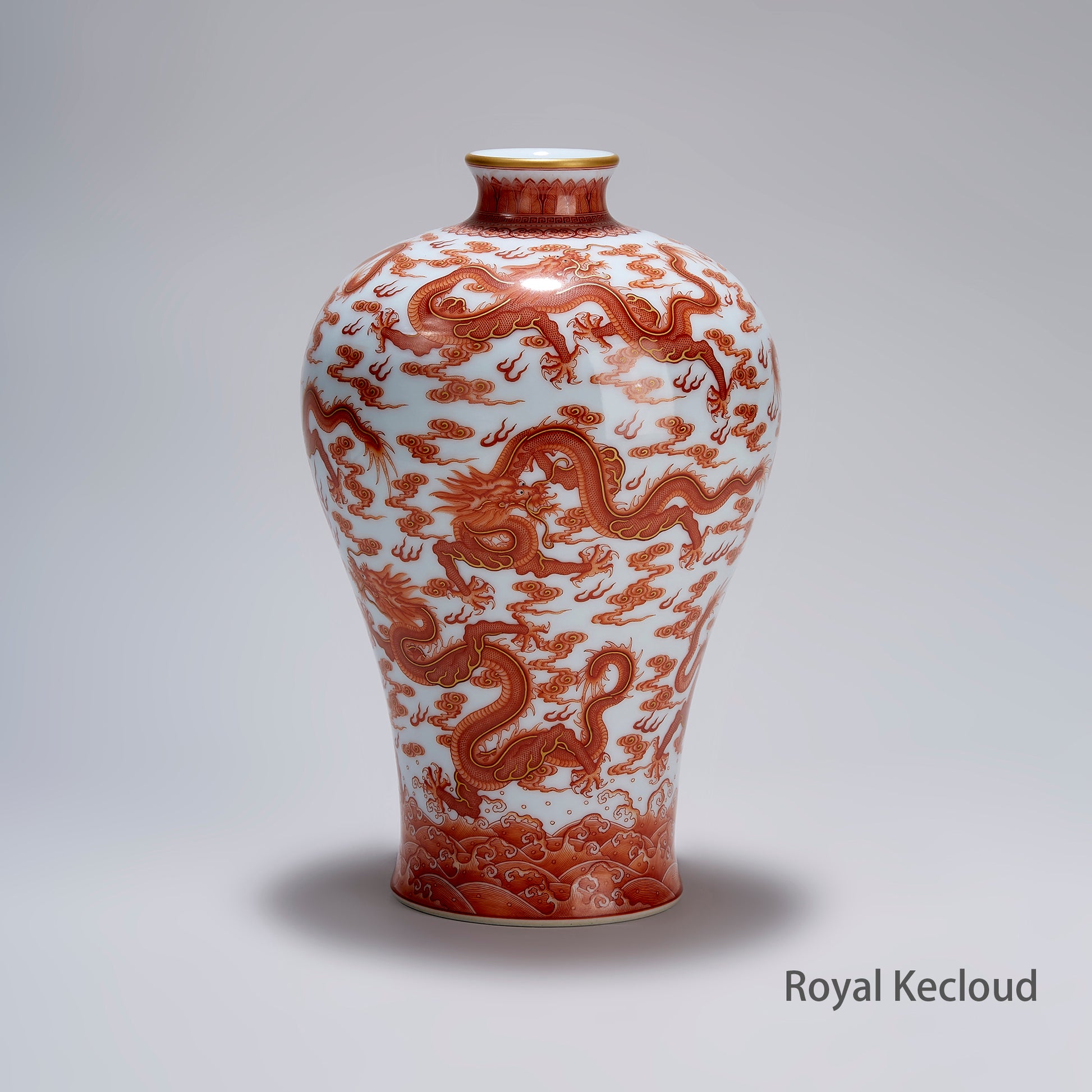 Extremely Rare Iron-red 'Dragon' Vase, Meiping