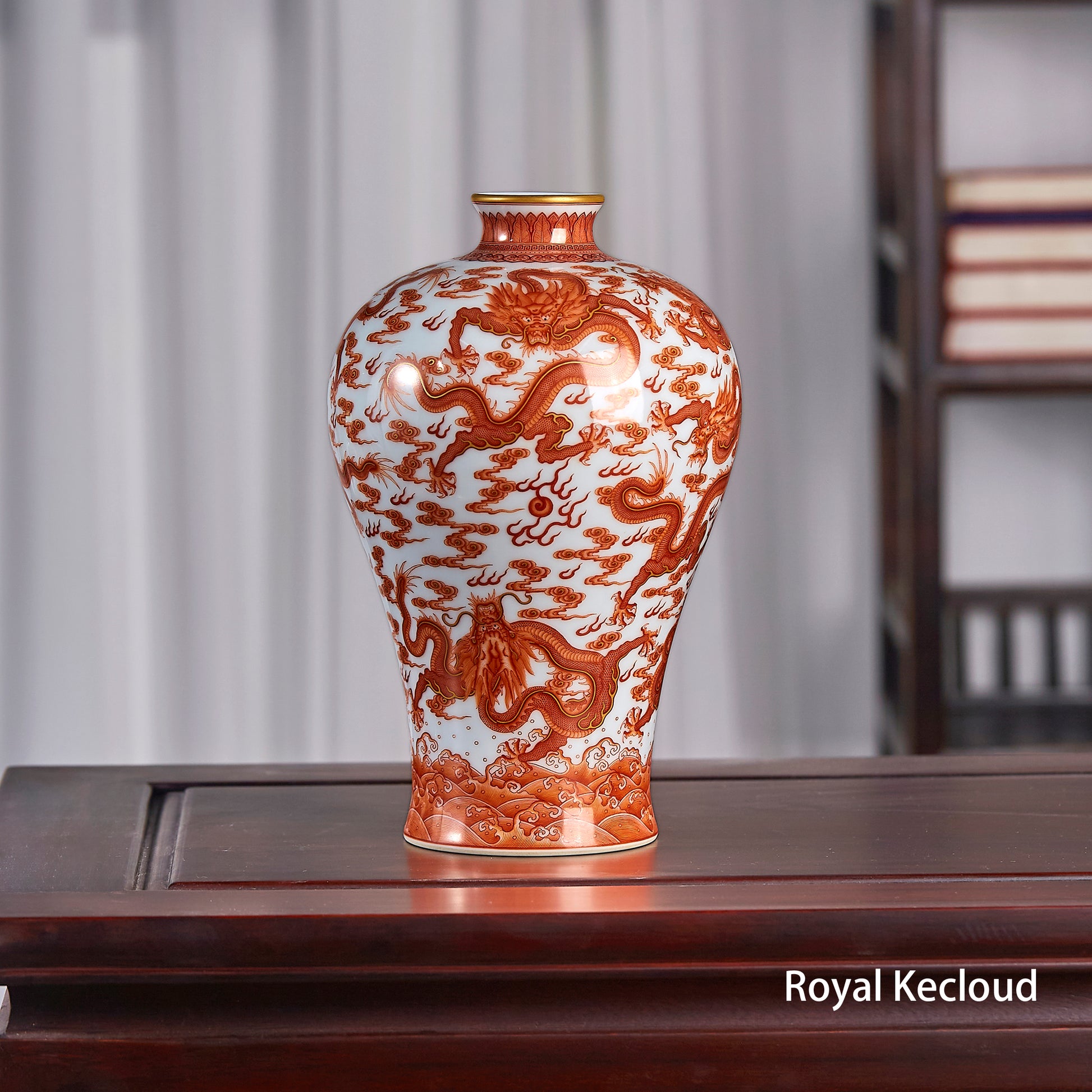 Extremely Rare Iron-red 'Dragon' Vase, Meiping