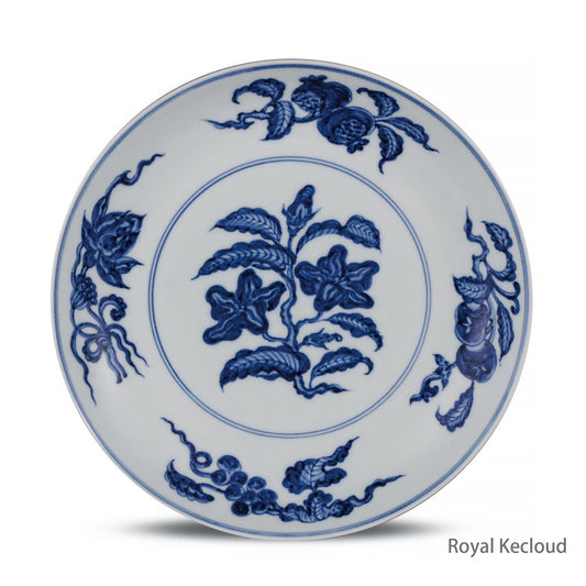 Imperial Porcelain Dish | Ming Dynasty Hongzhi | Blue & White ‘Fruit and Floral’ Porcelain Dish