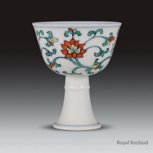 Chinese Ancient Royal Ming ChengHua Doucai 'Lotus' Stem Cup