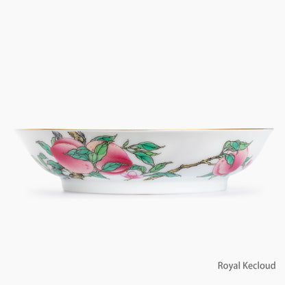 Royal Style Porcelain Dish | Eight Peaches & Bats Pattern