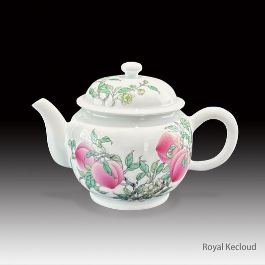 Royal Style Porcelain Peaches Pattern Coffee/Tea Pot