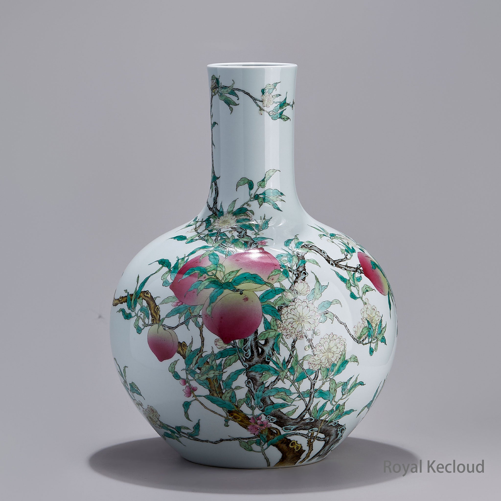 Imperial Porcelain Vase | Qing Dynasty Qianlong | Famille Rose ‘Nine Peaches’ Vase